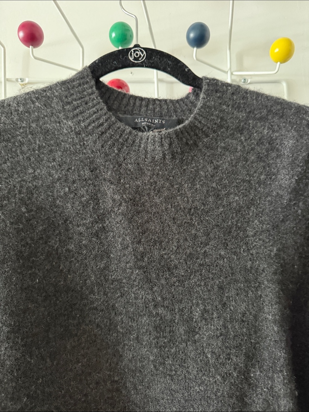 All Saints - Crewneck Cropped Women's Sweater - Grey - Picture 3 of 3